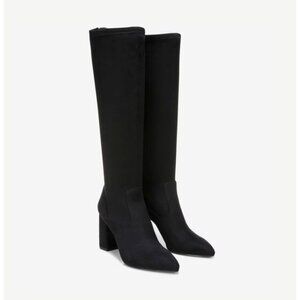 Franco Sarto Women's Katherine Wide Calf Block Heel Pointed Toe Knee High Boots